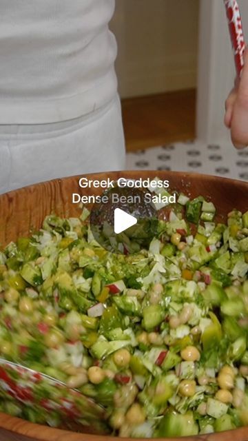 Violet Witchel on Instagram: "One of my favorite beanefits 😉 of this Dense Bean Greek Goddess Salad is how amazing it is for your gut health. S&W beans are such an easy and delicious way to incorporate fiber and protein into your diet. Recipe below! #S&Wbeanspartner #ad 

Ingredients 

·  1 can S&W white beans
·  1 can S&W garbanzos/chickpeas
·  4 cups chopped Persian cucumbers
·  1 bunch of radishes diced 
·  2 cups of cabbage diced 
·  2 diced bell peppers
·  1 bunch of minced dill 
·  1 bunch of minced chives 
·  1 jalepeno, cored
·  The juice of 2 limes 
·  1/2 a cup of avocado oil
·  1/4 cup rice vinegar
·  1 tsp tarragon (or dijon) mustard 
·  1 tsp sea salt
·  1 tsp garlic powder 
·  2 avocados 
Instructions 

1.  Rinse and drain your beans 
2.  Add your rinsed beans, chopped cucum Dense Salad Recipes, Grinder Dense Bean Salad, Dense Bean Salad Recipes, Greek Goddess Salad, Vegan Garbanzo Bean Salad, Garbanzo Bean Chicken Salad, Salad Garbanzo Beans, Dense Bean Salad, Dense Bean Salad Violet Witchel