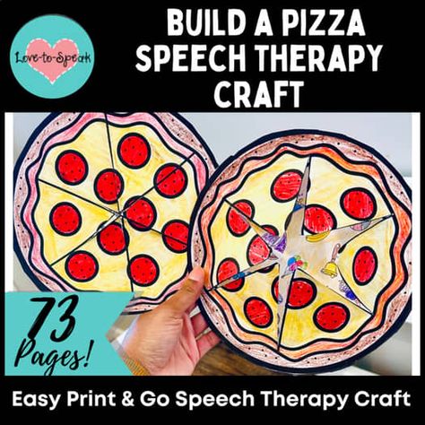 Speech Therapy Build a Pizza Craft Activity (Print and Go Speech Therapy Craft) March Speech Therapy Activities, Speech Therapy Book Companions, Speech Therapy Themes, Pizza Craft, Speech Crafts, Speech Therapy Crafts, Therapy Activity, Slp Activities, Speech Room