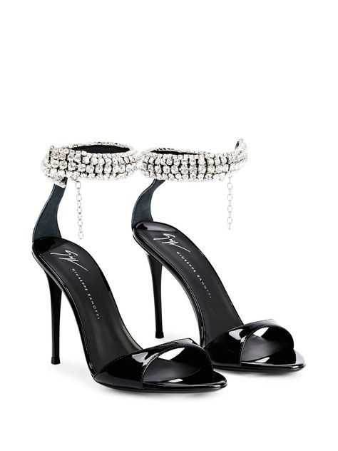 Giuseppe Zanotti Intriigo Bijoux 105mm Sandals - Farfetch Branded Outfits, Giuseppe Zanotti Heels, Crystal Heels, Boot Jewelry, Denim Skirt Women, Fancy Jewelry, Crazy Shoes, Pretty Shoes, Sandals Black