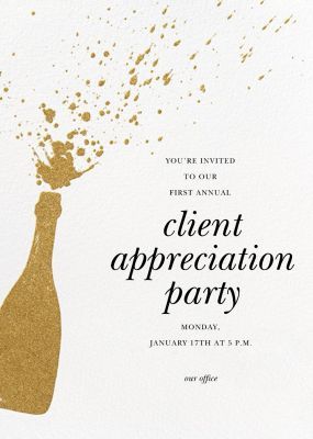 Thank You Customers Quotes, Champagne Party Invitations, Fundraising Gala Invitation, Business Launch Party Invitation, Veuve Clicquot Invitation, Customers Quotes, Nye Invite Template, Client Appreciation Party, Client Appreciation Events