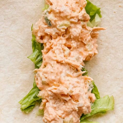 Spice up your lunch box with these easy Buffalo Chicken Salad Wraps. They are filled with shredded chicken, celery, green onion, creamy buffalo ranch sauce, and your choice of cheddar or blue cheese. We used Greek yogurt to make this slightly healthier without compromising on flavor. Buffalo Ranch Sauce, Buffalo Chicken Wrap Recipe, Buffalo Chicken Wrap, Chicken Wrap Recipe, Chicken Celery, Shredded Buffalo Chicken, Greek Yogurt Chicken, Ranch Sauce, Buffalo Chicken Wraps