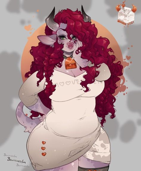 Female Cow, Arte Doodle, Plus Size Art, Cow Art, Cute Art Styles, Flat Color, Character Portraits, Fantasy Character Design, Art Reference Poses