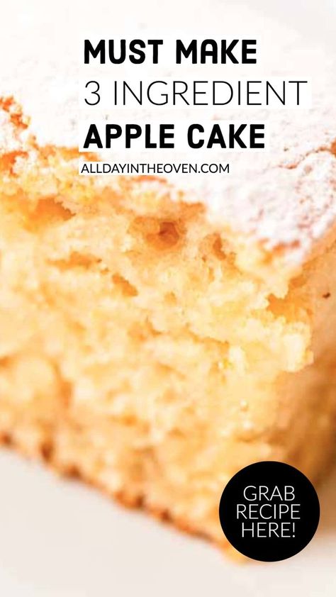 Recipes With Unsweetened Applesauce, 3 Ingredient Apple Cake, Cake With Applesauce, Regular Cake Recipe, Easy Apple Sauce, Cake Without Butter, 3 Ingredient Cake, Recipe Using Applesauce, Applesauce Cake Recipe