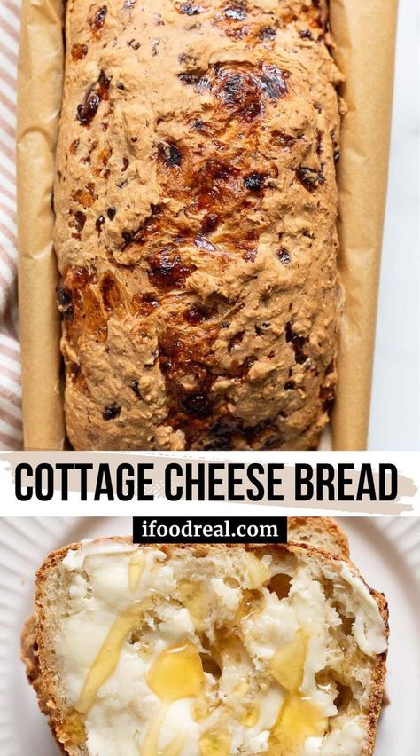 Easy Cottage Cheese Bread with 5 simple ingredients, no yeast, no eggs, and no fancy flours. Fluffy homemade bread that's higher in protein! Fluffy Homemade Bread, Cottage Cheese Bread Recipe, Cottage Cheese Bread, Gf Bread Recipe, Homemade Cottage Cheese, Golo Recipes, Cheese Flatbread, No Yeast Bread, Bread Maker Recipes