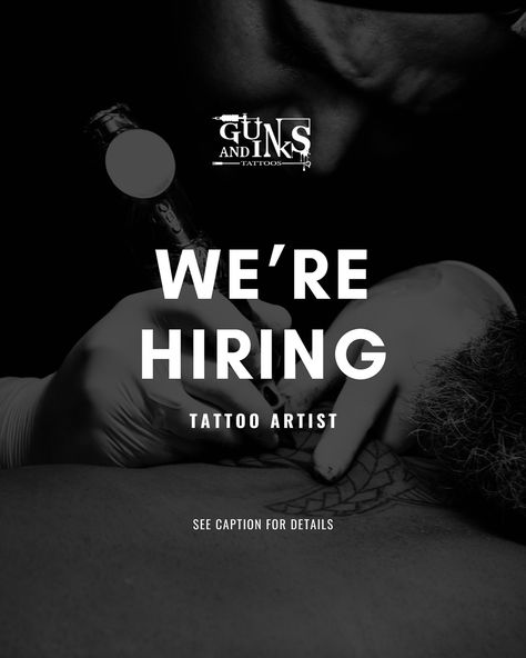 We are HIRING ! • TATTOO ARTISTS with creative skills and ready to learn attitude. • We are looking for a full time artist to join our team • Experience in REALISM’S and in CUSTOMISATION’S would be preferred • Must have a strong PORTFOLIO with ART background • Minimum 2-3 years studio experience • Criteria: PASSIONATE and PUNCTUAL • Send us your work or call us on: 8886886600 . . . . #hyderabadis #hyderabaddiaries #hyderabadjobs #hyderabadartists #hyderabadtattoo #hyderabadtattooart... Full Time Artist, We Are Hiring, Join Our Team, We're Hiring, Creative Skills, Art Background, Full Time, Tattoos And Piercings, Ink Tattoo