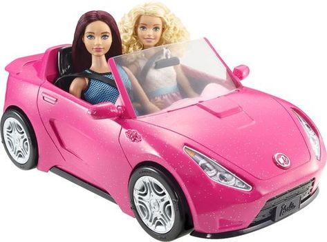 Barbie - Barbie Convertible Toy Vehicle - Pink Barbie Convertible, Barbie Doll Car, Barbie Silhouette, Barbie Car, Car Accessories For Girls, Convertible Car, Dolls Prams, Funny Video Clips, Valentine Photography