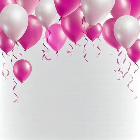 Free Pink and White Balloons Background Image White Balloons Background, Pink And White Balloons, Balloons Background, Cake Vector, Kids Cartoon Characters, Balloon Background, Birthday Blessings, Birthday Party Celebration, Greeting Card Template