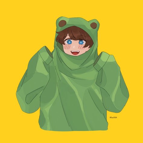 Frog Hoodie Drawing, Vtuber Ideas, Frog Hoodie, Random Drawings, Hoodie Drawing, Matching Profile, Abstract Art Painting Diy, Mood Boosters, Summer Kids