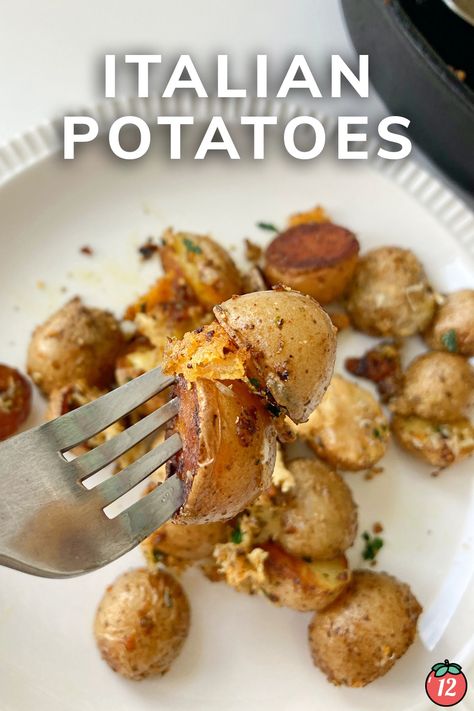 Italian Potatoes | 12 Tomatoes Potatoes Peppers And Onions, Italian Potatoes, 12 Tomatoes, Yukon Gold Potatoes, Meal Of The Day, Peppers And Onions, Italian Seasoning, Recipe Of The Day, Gluten Free Vegetarian