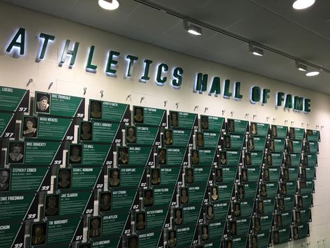 Hall Of Fame Wall, Hall Of Fame Design, Donor Wall Design, School Sketches, Sports Facility Architecture, Basketball Hall Of Fame, Sports Facility, Binghamton University, Design Hall