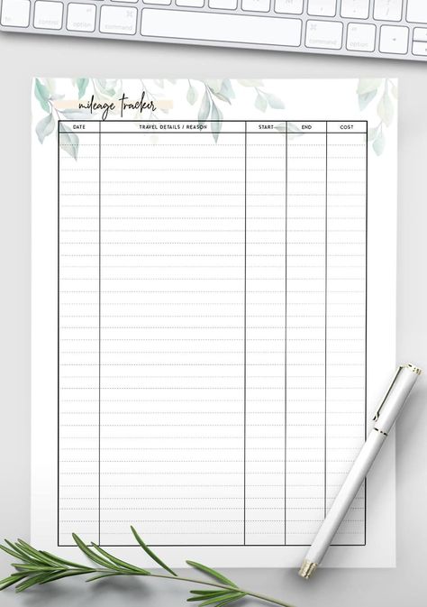 Milage Tracker Printable Free, Mileage Tracker Printable, Mileage Tracker, World Of Printables, Business Tracker, Tracker Free, Blank Templates, Free Printable Planner Stickers, Budget Planner Template