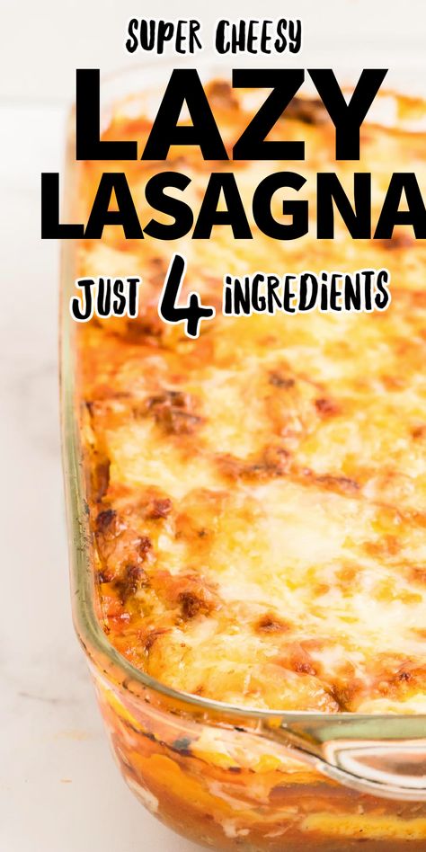 freshly baked lasagna in a glass casserole dish Easy Lasagna Recipe With Ravioli, Lazy Mans Lasagna Ravioli, Fake Lasagna Casserole, Easy Lagsana Recipe Ricotta, Quick And Easy Lasagna Recipe Simple, Easy Lasagna Recipe With Frozen Ravioli, Easy Quick Lasagna Recipe, Easy Fast Lasagna Recipe, Easy Cheap Lasagna Recipe