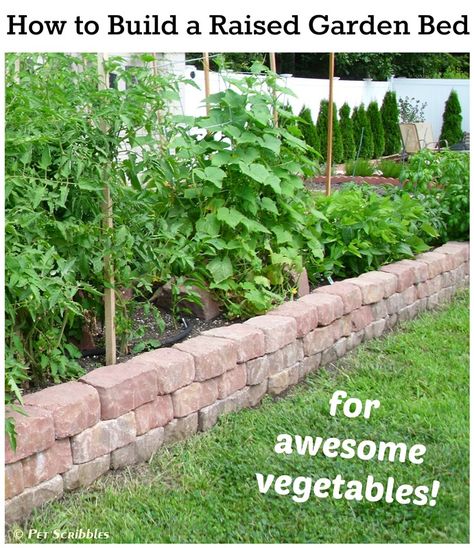 How to: Build a Raised Vegetable Garden Bed | jardin potager | bauerngarten | köksträdgård Elevated Gardening, Building Raised Garden Beds, Vegetable Garden Raised Beds, Building A Raised Garden, Diy Raised Garden, Raised Garden Beds Diy, Concrete Pavers, Have Inspiration, Diy Landscaping