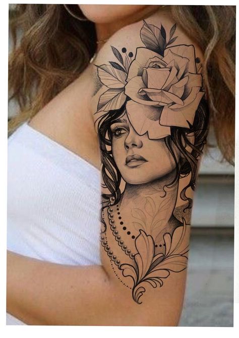 Arm Tattoos Black, Face Tattoos For Women, Arm Sleeve Tattoos For Women, Girl Arm Tattoos, Tattoos For Women Half Sleeve, Buddha Tattoo, Flower Tattoo Shoulder, Flash Tattoo Designs, Tatuaje A Color