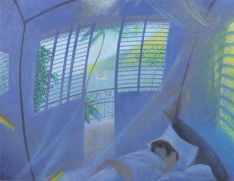 Atmospheric Landscape, Bequia, Interior Paintings, Garden Illustration, Contemporary Illustration, Looking Out The Window, Miso Soup, Naive Art, Global Art