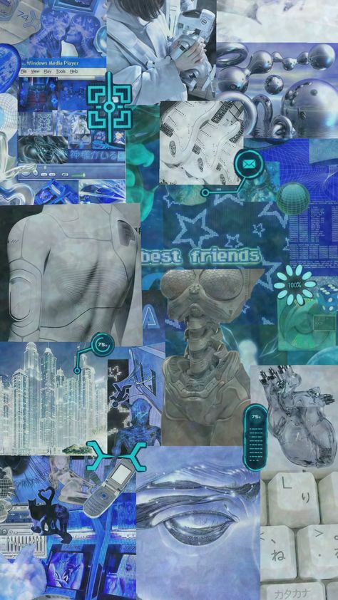 #collage #aesthetic #cybercore #cyberaesthetic #teal Cybercore Collage, Cybercore Aesthetic Blue, Dark Blue Cybercore Wallpaper, Teal Futuristic Aesthetic, Cyberpunk Blue Aesthetic, Cybergoth Blue Aesthetic, Aesthetic Cybercore, Cybercore Aesthetic, Aesthetic Blue