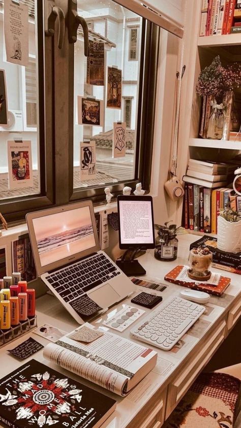 Cozy Home Office, Desk Inspiration, Writing Space, Study Motivation Inspiration, Study Space, Study Desk, Study Inspiration, A Desk, Office Inspiration