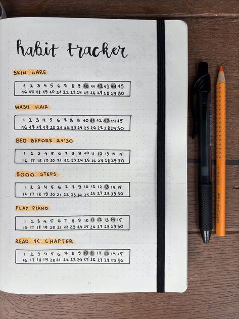 Inspiration for your habit tracker #habittracker #bulletjournal #fall #september #notebook September Habit Tracker, September Bullet Journal, Bullet Journal September, Bullet Journal Tracker, Bullet Journal Inspo, Journal Stationery, Habit Tracker, Bullet Journal Ideas Pages, Bullet Journal Inspiration