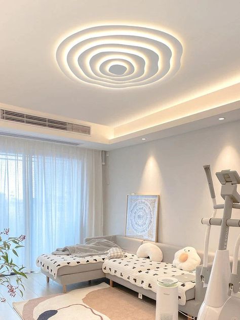 Home Decorating Master Bedrooms Decor | Interior Design Chandelier In Bedroom Modern, Studio Ceiling Lights, Room Ceiling Design, Stunning Bedrooms, Modern Chandelier Bedroom, Fall Ceiling, Uk House, Study Decor, Neon Room