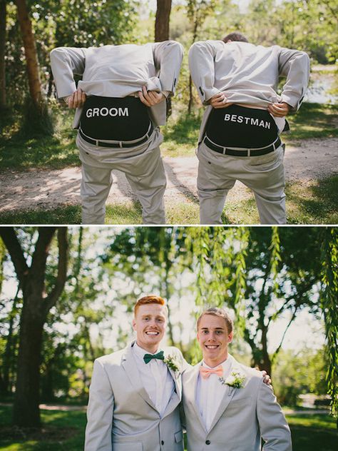 best man and groom underwear Wedding Hairstyles Men, Groomsmen Photos, Groomsmen Proposal, Hairstyles Men, Wedding Groomsmen, Future Wedding Plans, Groom Photo, Peach Wedding, Cute Wedding Ideas