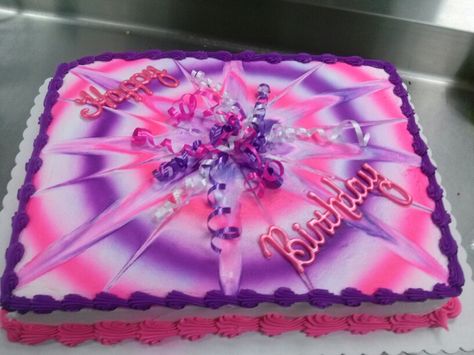 Sheet cake Girly Sheet Cake Birthdays, Quarter Sheet Cake Decoration, Purple Sheet Cake, Full Sheet Cake Designs, Sheet Cakes Decorated Birthdays, Birthday Sheet Cake Ideas, Simple Sheet Cake Designs, Sheet Cake Decorating, Sheet Cake Ideas