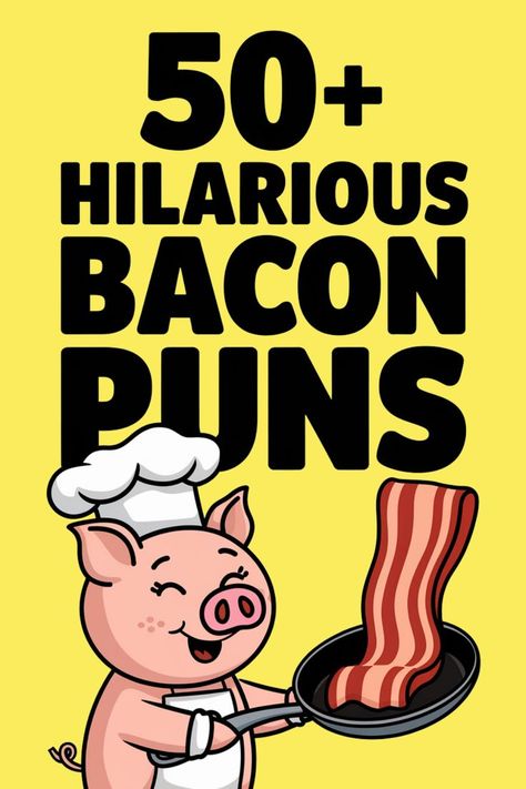 Funny Bacon Puns Bacon Puns, Bacon Funny, Laughing Out Loud, Bacon Lover, Joy Quotes, Puns Jokes, One Liner, Simple Pleasures, The Spot