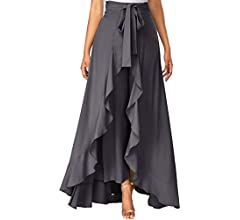 Buy SHREE RAMKRISHNA FAB Women Maxi Overlay Pant Skirt (Ruffle Pant Skirt_Maroon_Free Size) at Amazon.in Ruffle Long Skirt, Palazzo Dress, Dance Attire, Casual Frocks, Evening Skirts, Maxi Rok, Buy Skirts, Langer Rock, Stylish Pants