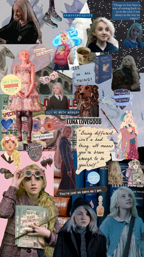 #lunalovegood Harry Potter Wallpaper Luna Lovegood, Luna Lovegood Aesthetic Wallpaper, Luna From Harry Potter, Luna Lovegood Wallpaper, Harry Potter Art Drawings, Harry Potter Background, Harry Potter Images, Images Harry Potter, Harry Potter Tumblr