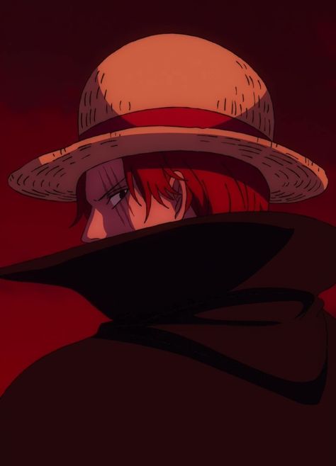 One Piece's Red Haired Pirates Captain Red Haired Shanks One Piece Red Hair Shanks, Shanks One Piece Pfp, Red Haired Pirates One Piece, One Piece Red Aesthetic, Red Hair Shanks Wallpaper, Shanks Aesthetic, Red Hair One Piece, Shanks Film Red, One Piece Red Hair Pirates