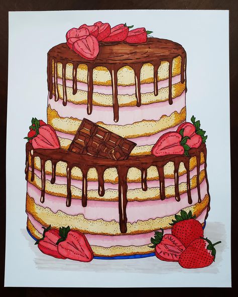 #adultcoloring
#beginneradultcoloring 
#Ohuhumarkers
#copic 
#artistsloftmarkers 
#Fireflymarkers Desserts Drawing Realistic, Birthday Cake Drawing Aesthetic, Dessert Art Drawing, Cake Drawing Aesthetic, Cake Art Drawing, Snacks Drawing, Eggless Vanilla Cake Recipe, Drawing Cake, Cake Sketch