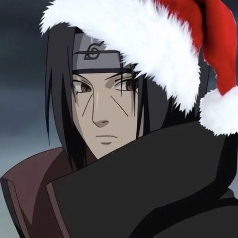 Itachi Christmas, Naruto Akatsuki Funny, Akatsuki Funny, Mangekyou Sharingan, Itachi Uchiha Art, Anime Christmas, Christmas Icons, Itachi Uchiha, Naruto Characters