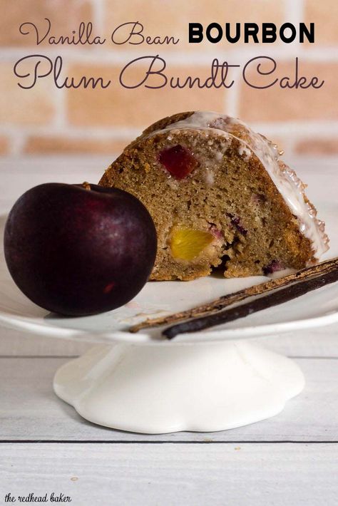 Vanilla Bean Bourbon Plum Bundt Cake by The Redhead Baker Easy Bundt Cakes, Bundt Cake Breakfast, Breakfast Bundt, Recipes Cream Cheese, Best Pound Cake, Breakfast Bundt Cake, Christmas Bundt Cake, Old Fashioned Pound Cake, Southern Pound Cake