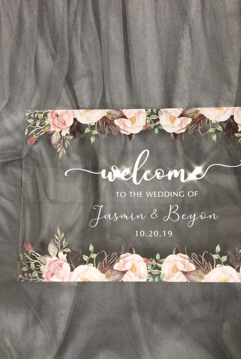 Welcome Card Wedding, Diy Wedding Welcome Sign, Acrylic Wedding Welcome Sign, Seni Resin, Wedding Memorial Sign, Sign For Wedding, Seating Sign, Personalized Wedding Decor, Wedding Signs Diy