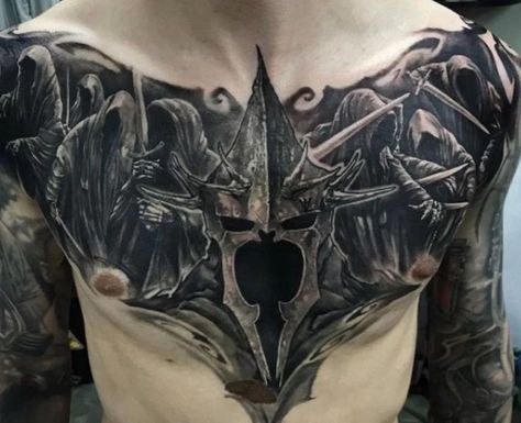 Smaug Tattoo, Diablo Art, Lotr Tattoo, Rings Tattoo, Lord Of The Rings Tattoo, Biomechanical Tattoo, Fire Tattoo, Chest Piece Tattoos, Chest Tattoo Men