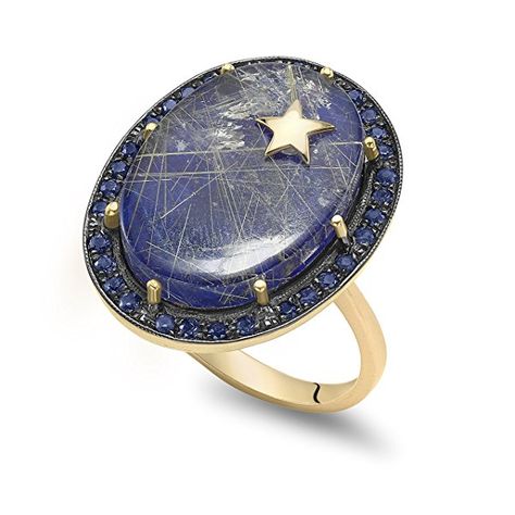 Luxury Celestial Sapphire Ring, Celestial Star-shaped Sapphire Ring, Blue Star Saffire Ring, Black Star Sapphire, Blue Star Sapphire Ring, Star Sapphire, Black Rhodium, Black Star, Rutilated Quartz