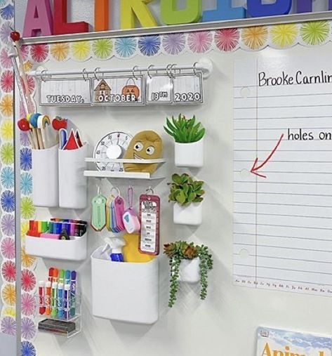 Standard Display Classroom, We Are Going To Have A Colorful Year, How To Store Ipads In The Classroom, Diy Turn In Trays Classroom, Classroom Marker Board Ideas, Lunch Box Area Classroom, Diy Decor For Classroom, Pencil Station Classroom, Must Do May Do Ketchup