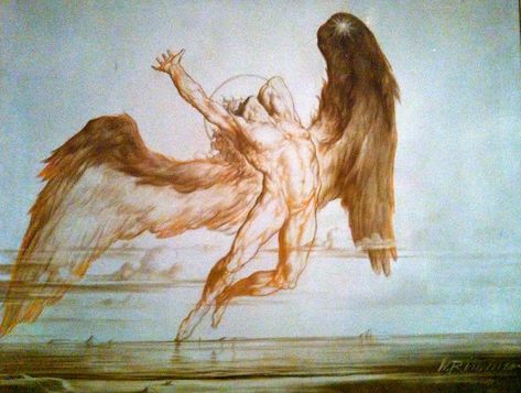 Evening (The Fall of Day), William Rimmer, 1869-70 Led Zeppelin Angel, Fallen Angel Tattoo, Boston Museums, Famous Pictures, Travis Fimmel, Gerson, Angel Tattoo, Greek Myths, Museum Of Fine Arts