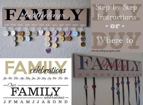 How to make your own Family Birthdays or Celebrations Wall Hanging Plaque with the attached dates. | Easy DIY and budget friendly | Repurpose, recycle and upstyle your home Family Celebrations Board, Family Birthday Board, Birthday Calendar, Birthday Board, Family Celebrations, Family Birthdays, Birthday Sign, Crafty Craft, Mod Podge