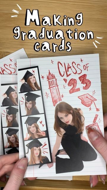 Tory on Instagram: "I created these graduation announcements a few weeks ago! The photos were taken by the wonderful @_ashlynphto @_ashlynraye ! This was a great way to get creative during the hell of finals week, and the reactions from everyone I mailed them to were great 😆I want to make more print media soon. #graduationannouncements #gradannouncements #art #artistsoninstagram #artreels #procreate #procreateart #procreateapp #digitalcollage #digitalcollageart #originalart #graduationparty #graduationpictures #graduationideas #gradideas" Senior Photo Cards, Creative Graduation Announcements, Grad Announcement Cards, Graduation Diy Cards, Grad Announcements College, Graduation Graphic Design, Graduation Cards Ideas, Grad Card Ideas, Graduation Announcement Ideas