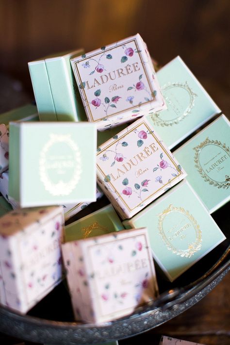 macaroon boxes wedding favors Wedding Favours Luxury, Brooklyn Winery, Cookie Wedding Favors, Laduree Paris, Creative Wedding Favors, Parisian Wedding, Inexpensive Wedding Favors, Winter Wedding Favors, Gift Favors