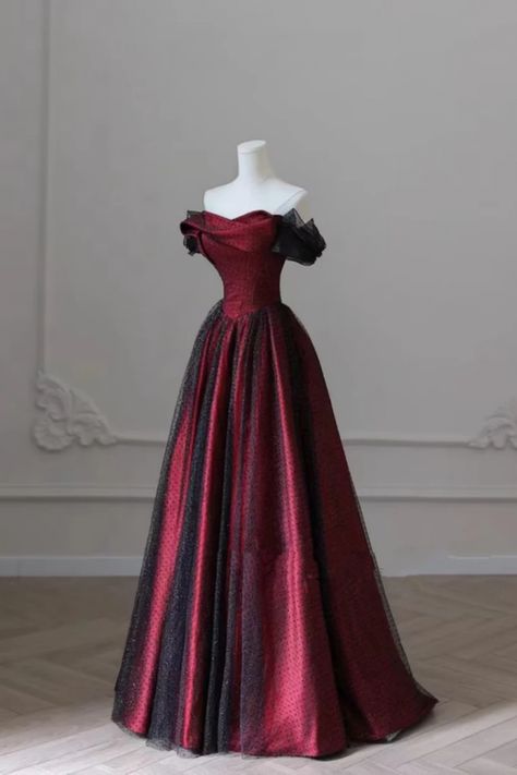 Elegant Long Prom Dresses, Simple Tulle Prom Dress, Red And Black Prom Dress Long, Red Dress With Black Lace Overlay, Black Long Prom Dress, Black Red Prom Dress, Prom Dresses Red And Black, Redprom Dress, Elegant Long Red Dress