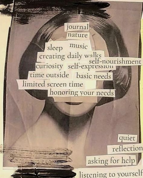 I saw a little challenge on Pinterest , that was to cut out words from magazine , book or newspaper mix them together and give your self 5 minutes to choose words that make a poem or flow together in a way you like . This felt good to me . You should try it ! Joining up with the ladies at @united_artists_collective has been really good for my brain . I hadn’t art journaled for a while and it feels good . I have been working on taking care of myself while taking care of my mom the last few wee... Taking Care Of Myself, Nature Music, Artist Collective, T Art, A Poem, My Brain, Take Care Of Me, Ask For Help, Screen Time