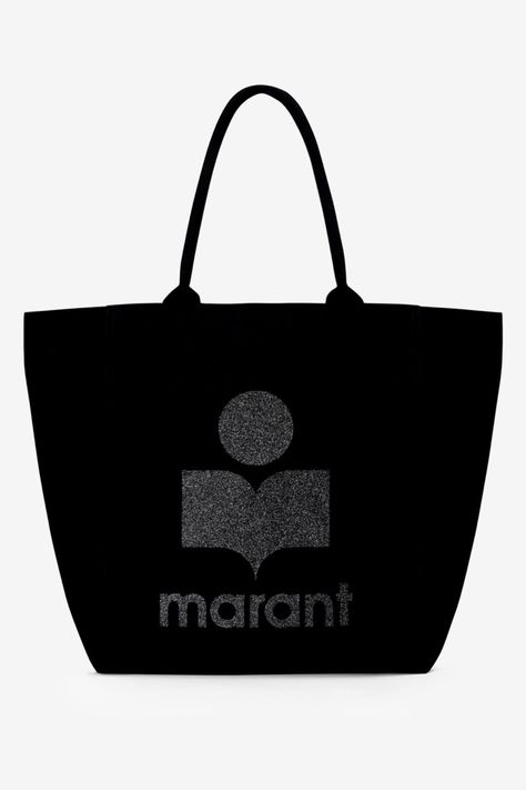 Image of Isabel Marant Yenky glitter tote Flat Shoes Men, Canvas Leather Tote, Embroidered Tote Bag, Embroidered Tote, Small Tote Bag, Raffia Bag, Shopper Tote, Black Tote, Small Tote