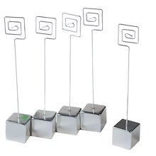 Victoria Lynn™ Silver Cube and Wire Place Card Holders Victoria Lynn, Wire Table, Table Markers, Table Number Holders, Place Card Holder, Photo Stands, Tabletop Accessories, Chrome Colour, Colorful Table