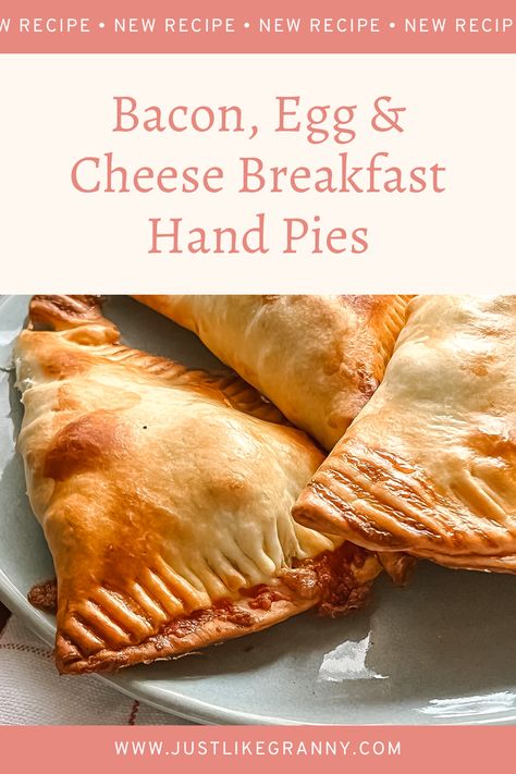 Pie Crust Breakfast, Breakfast Hand Pies, Bacon Recipes Breakfast, Eggs Cheese Breakfast, Premade Pie Crust, Bacon Egg Cheese, Breakfast Pie, Frozen Pie Crust, Hand Pie Recipes