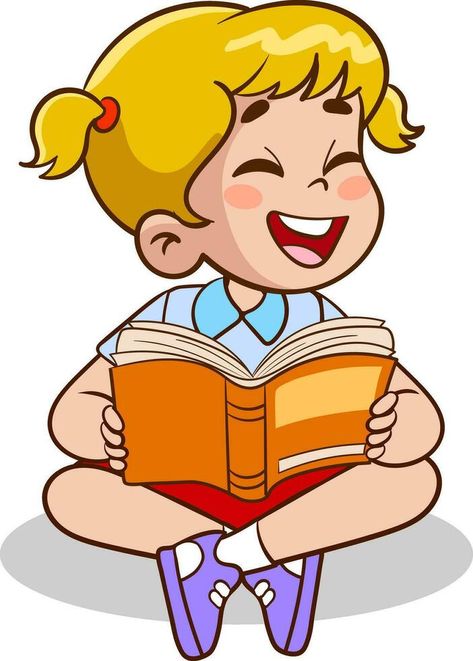 children reading book. kids studying with a book. Vector illustration Book Vector Illustration, Reading Clipart, Reading Cartoon, Calendar September, Children Reading, Book Vector, English Learning Books, Kids Reading Books, Learning Books