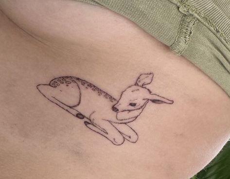 Deer Leg Tattoo, Deer Small Tattoo, Fawn Tattoo Minimalist, Donkey Tattoo Small, Dear Tattoos, Simple Deer Tattoo, Small Deer Tattoo, Barn Tattoo, Deer Tattoos For Women