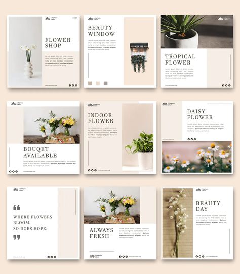 Florist Instagram Post Template PSD Florist Shop Instagram Feed, Promotional Instagram Post, Flower Feed Instagram, Florist Social Media Post, Florist Instagram Content, Flowers Post Instagram, Flower Post Instagram, Florist Content Ideas, Instagram Post Cover Ideas