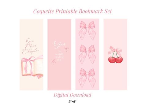 Book Mark Template Free Printable, Free Bookmarks Printables, Cute Bookmarks Printable, Coquette Bookmark, Aesthetic Book Cover, Aesthetic Bookmarks, School Bookmarks, Digital Bookmark, Bookmark Printable