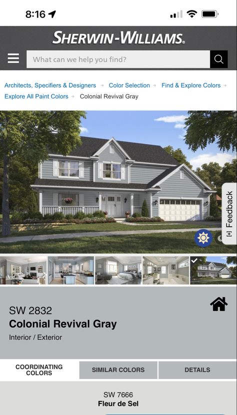 Blue Paint Color, Gray House Exterior, Sherwin Williams Gray, Historic Colours, Grey Exterior, Blue Paint Colors, Grey Houses, Sherwin Williams Paint Colors, Grey Paint Colors